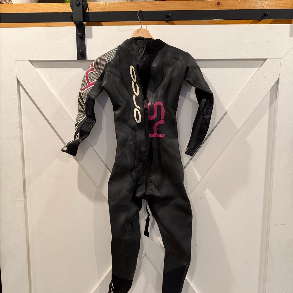 Women's Black and Pink Triathlon Wetsuit
